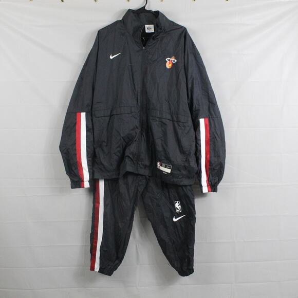 Miami Heat Warm Up Suit Set Mens XL Black Red NBA Basketball Nike City Edition - Picture 1 of 16